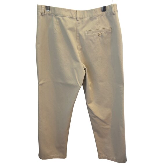 LL Bean Women's Classic Fit Cotton Pants Beige Khaki Sz 8 P Elastic Inserts - Picture 2 of 9